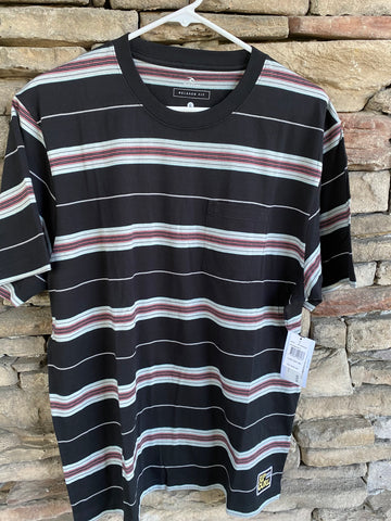 Rip Curl Pacific Rinse Stripe T-Shirt  Washed Black