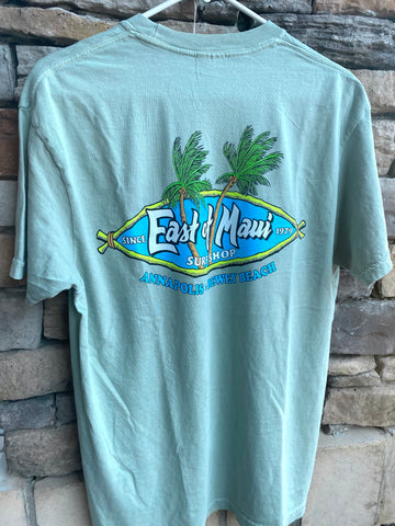 East of Maui Classic Blue Logo S/S T-Shirt Seafoam